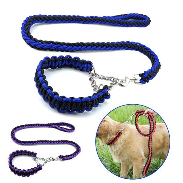 large dog leashes nylon double strand rope training harness leash set metal p chain pet traction collar dogs harnesses collars &
large dog leashes nylon double strand rope training harness leash set metal p chain pet traction collar dogs harnesses collars &