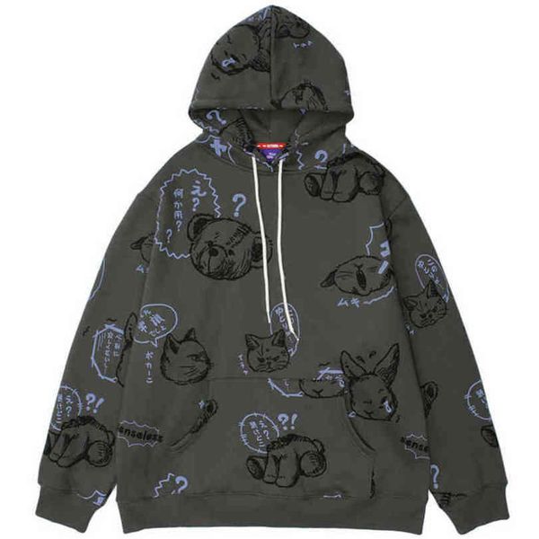 men hip hop hoodie streetwear japanese kanji bear print pullover herfst harajuku katoen casual hooded sweatshirt, Black
men hip hop hoodie streetwear japanese kanji bear print pullover herfst harajuku katoen casual hooded sweatshirt, Black