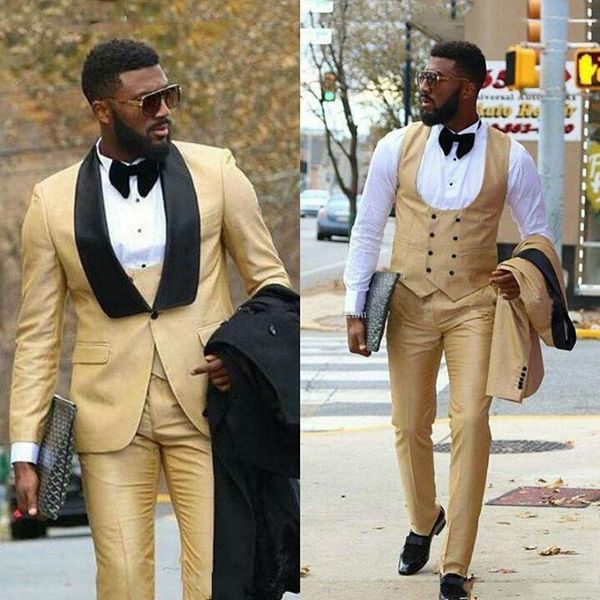 men's suits & blazers costume homme champagne men for wedding black shawl lapel man blazer slim fit terno masculino groom tuxedos 3 pcs, White;black
men's suits & blazers costume homme champagne men for wedding black shawl lapel man blazer slim fit terno masculino groom tuxedos 3 pcs, White;black