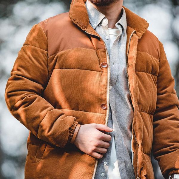 men's down & parkas men retro stand collar corduroy stitching jacket thick warm cotton-padded parka coat streetwear, Black
men's down & parkas men retro stand collar corduroy stitching jacket thick warm cotton-padded parka coat streetwear, Black