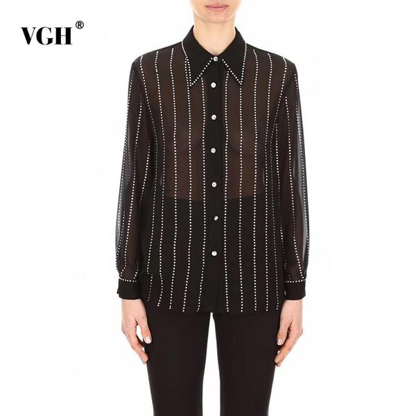 striped patchwork diamond shirt for women lapel long sleeve casual see through blouse female fashion clothing 2021 autumn women's blous, White
striped patchwork diamond shirt for women lapel long sleeve casual see through blouse female fashion clothing 2021 autumn women's blous, White