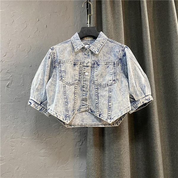 women's jackets 2021 summer korean short denim jacket loose high waist crop female sleeve jeans coat outwear streetwear, Black;brown
women's jackets 2021 summer korean short denim jacket loose high waist crop female sleeve jeans coat outwear streetwear, Black;brown