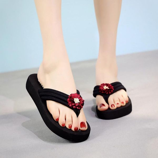 slippers women flip flops with flower wedges platform non-slip beach shoes comfort soft summer sandals slipper female, Black
slippers women flip flops with flower wedges platform non-slip beach shoes comfort soft summer sandals slipper female, Black