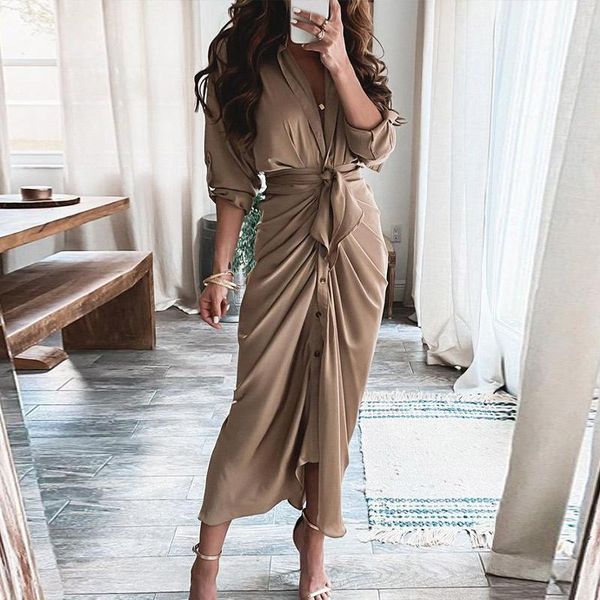 casual dresses women's dress summer half-sleeve lace up button flower print turn-down collar ankle-length 2021 women vestidos, Black;gray
casual dresses women's dress summer half-sleeve lace up button flower print turn-down collar ankle-length 2021 women vestidos, Black;gray