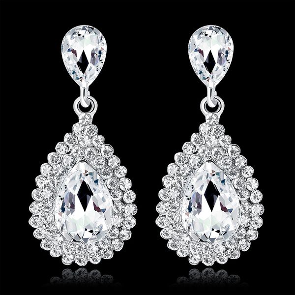 luxury bridal wedding earrings crystal rhinestone waterdrop long dangle earring jewelry fashion gift, Silver
luxury bridal wedding earrings crystal rhinestone waterdrop long dangle earring jewelry fashion gift, Silver