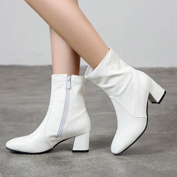 boots ankle soft patent leather women thick highs ladies shoes autumnwinter zipper woman black white
boots ankle soft patent leather women thick highs ladies shoes autumnwinter zipper woman black white