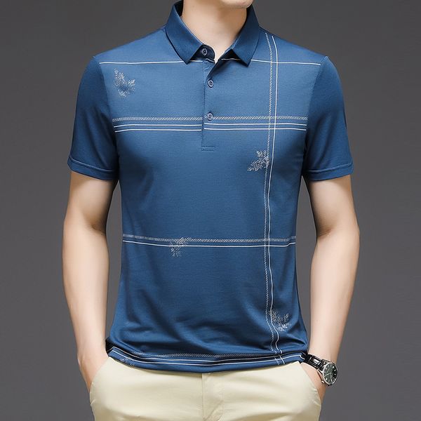 Fashion Polo Shirt Men's T-shirt 2021 Summer Middle-aged Lapel Stripe Casual Thin Short Sleeve for Men, 111hb2152 hulan
Fashion Polo Shirt Men's T-shirt 2021 Summer Middle-aged Lapel Stripe Casual Thin Short Sleeve for Men, 111hb2152 hulan