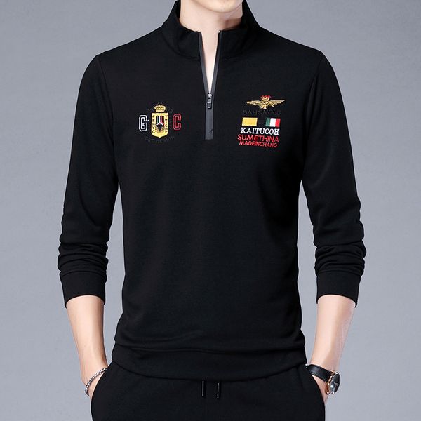2021 spring and autumn zipper trend high collar sweater middle-aged casual long sleeve t-shirt, Black
2021 spring and autumn zipper trend high collar sweater middle-aged casual long sleeve t-shirt, Black