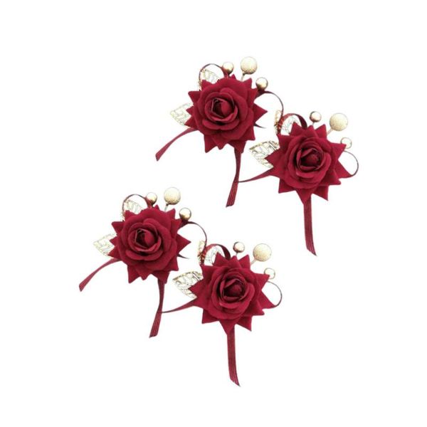 decorative flowers & wreaths 4pcs simulation rose brooch romantic wedding decor realistic bridal bridegroom corsage dress accessory
decorative flowers & wreaths 4pcs simulation rose brooch romantic wedding decor realistic bridal bridegroom corsage dress accessory