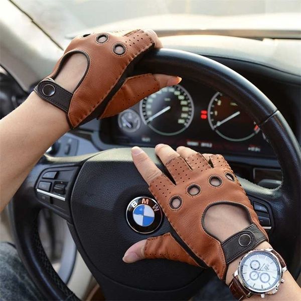 spring summer mens leather gloves unlined 100% goatskin mitten for male half man fingerless fitness driving 211214, Blue;gray
spring summer mens leather gloves unlined 100% goatskin mitten for male half man fingerless fitness driving 211214, Blue;gray
