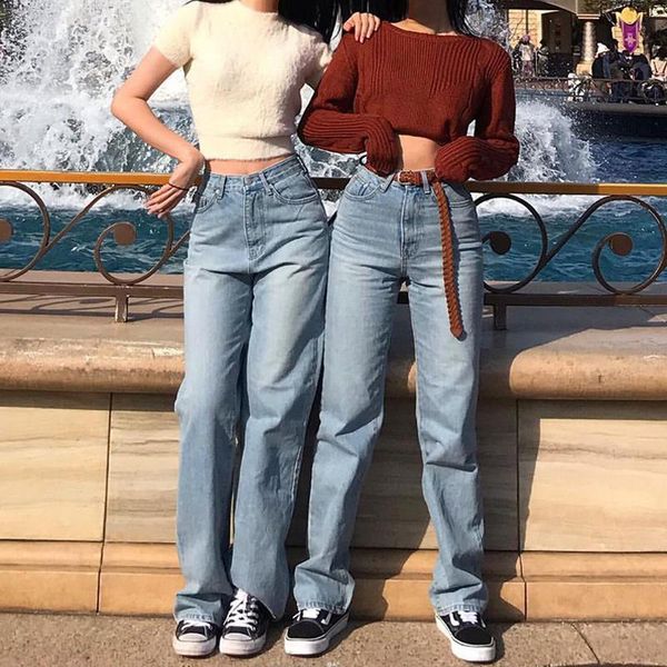 women's jeans women vintage high waist straight leg blue wide femal autumn long loose causal zipper
women's jeans women vintage high waist straight leg blue wide femal autumn long loose causal zipper
