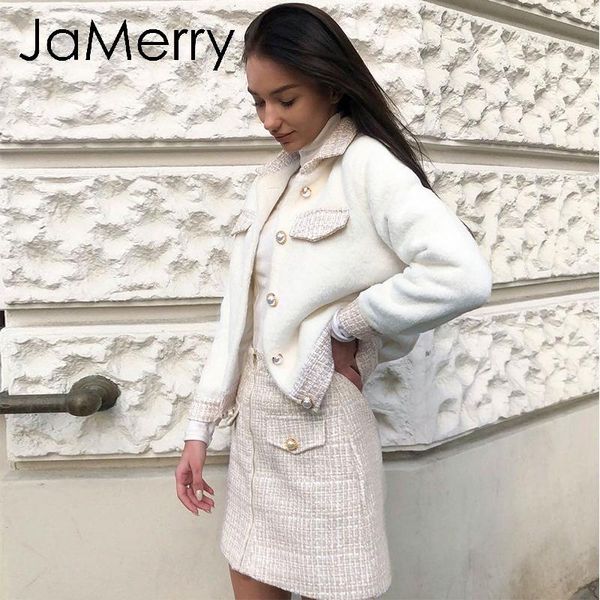 jamerry vintage two piece tweed faux fur women sets autumn winter skirt suit patchwork single breasted office lady suits dress, White
jamerry vintage two piece tweed faux fur women sets autumn winter skirt suit patchwork single breasted office lady suits dress, White