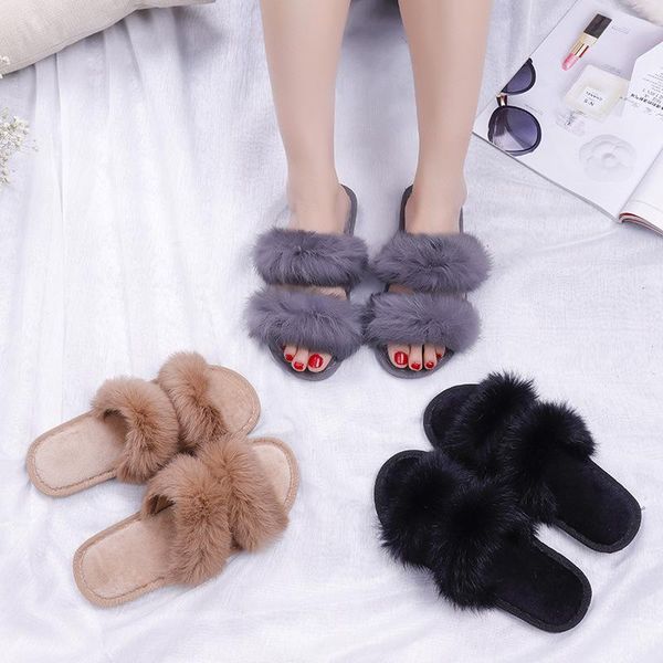 slippers real fur plush fashion women home indoor cotton autumn winter warm shoes female furry slides, Black
slippers real fur plush fashion women home indoor cotton autumn winter warm shoes female furry slides, Black
