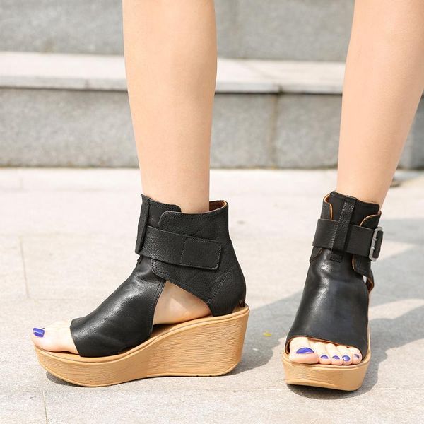 handmade women black real leather wedge sandals gladiator buckle platform beach summer shoes designer ladies sandalias shoe 2021
handmade women black real leather wedge sandals gladiator buckle platform beach summer shoes designer ladies sandalias shoe 2021