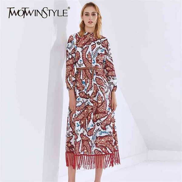 bohemian printed women's dress stand collar lantern long sleeve tassel high waist sashes midi dresses female 210520, Black;gray
bohemian printed women's dress stand collar lantern long sleeve tassel high waist sashes midi dresses female 210520, Black;gray