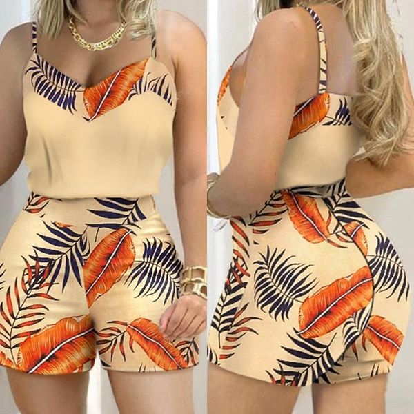women's tracksuits summer shorts suit yellow printed two piece spaghetti spilt sets v neck short crop outfits holiday, Gray
women's tracksuits summer shorts suit yellow printed two piece spaghetti spilt sets v neck short crop outfits holiday, Gray