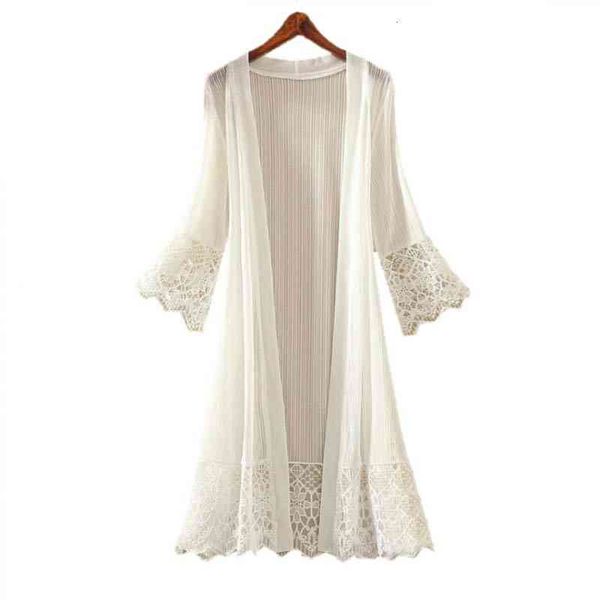 set women summer beach cover up korean style mid-length solid 2/3 sleeve lace sunscreen shawl air-conditioning cardigan women's swimwea, Black;white
set women summer beach cover up korean style mid-length solid 2/3 sleeve lace sunscreen shawl air-conditioning cardigan women's swimwea, Black;white