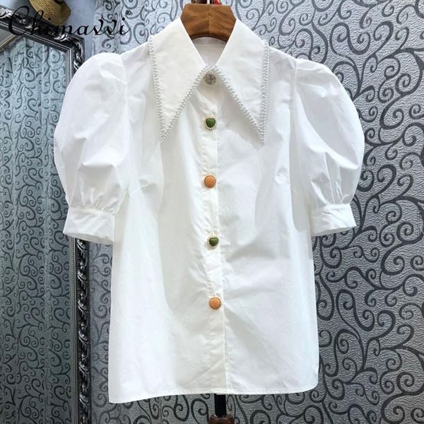 women's blouses & shirts fashion puff sleeve shirt short heavy beads korean style loose design white blouse 2021 summer thin simple top
women's blouses & shirts fashion puff sleeve shirt short heavy beads korean style loose design white blouse 2021 summer thin simple top