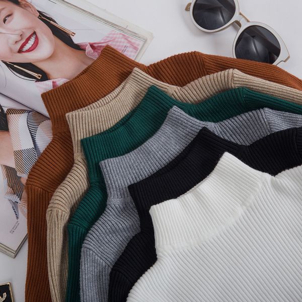 knitted sweater women 2021 half turtleneck autumn winter woman sweaters korean long sleeve pullover ladies jumper soft tight, White;black
knitted sweater women 2021 half turtleneck autumn winter woman sweaters korean long sleeve pullover ladies jumper soft tight, White;black