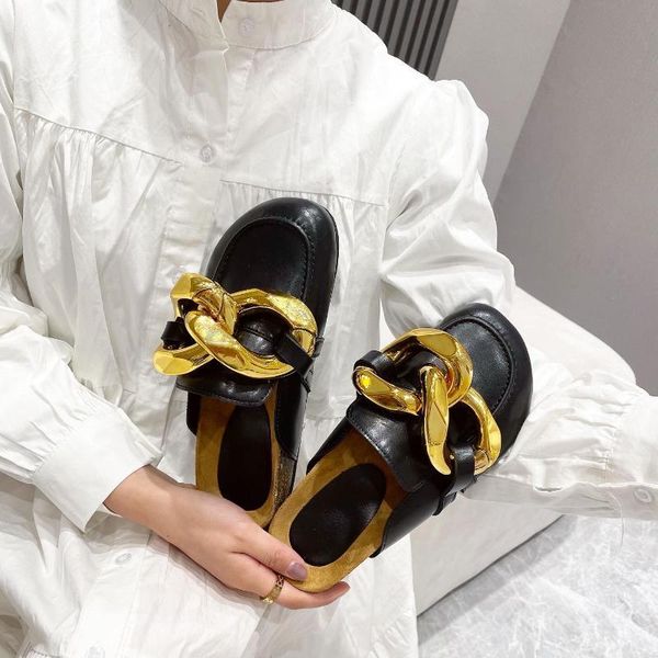 slippers design women slipper fashion big gold chain sandals shoes round toe slip on mules flat heel casual slides flip flop 0x9f, Black
slippers design women slipper fashion big gold chain sandals shoes round toe slip on mules flat heel casual slides flip flop 0x9f, Black