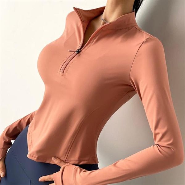 yoga outfits autumn women long sleeve shirts half zipper fitness crop slim running sports t-shirt gym quick dry workout clothing, White;red
yoga outfits autumn women long sleeve shirts half zipper fitness crop slim running sports t-shirt gym quick dry workout clothing, White;red