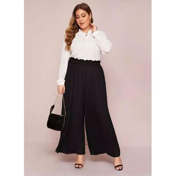 women's pants & capris xl-4xl long loose wide leg cropped chiffon pleated culotte trouser high waist plus size vintage boho female, Black;white
women's pants & capris xl-4xl long loose wide leg cropped chiffon pleated culotte trouser high waist plus size vintage boho female, Black;white