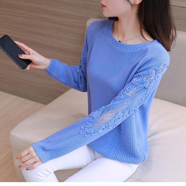 spring knitted pullover regular women sweater o neck long sleeve pull jumper ladies thin lace fashhion, White;black
spring knitted pullover regular women sweater o neck long sleeve pull jumper ladies thin lace fashhion, White;black