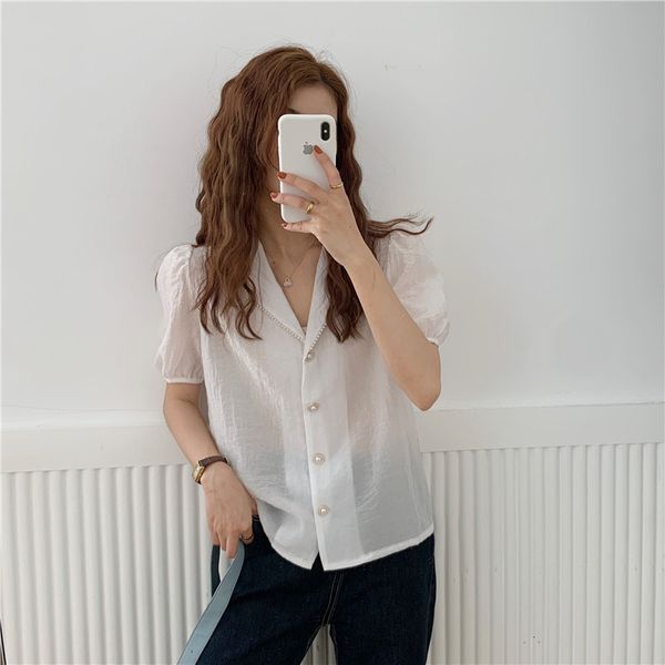 dress summer japan korea style short sleeves lace shirt pearl soft lapel solid elegance sweet girls women shirts, White
dress summer japan korea style short sleeves lace shirt pearl soft lapel solid elegance sweet girls women shirts, White