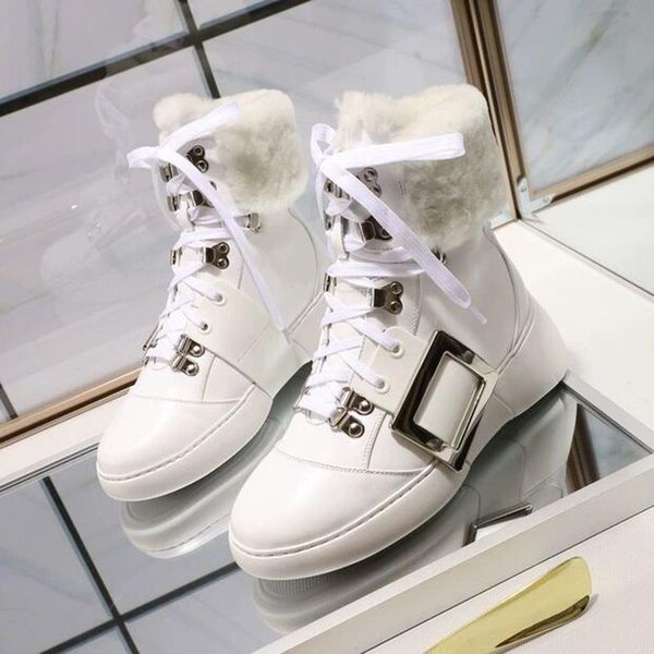 boots lace-up buckle brand snow winter women shoes warm fur botas mujer casual ankle wool feminina, Black
boots lace-up buckle brand snow winter women shoes warm fur botas mujer casual ankle wool feminina, Black