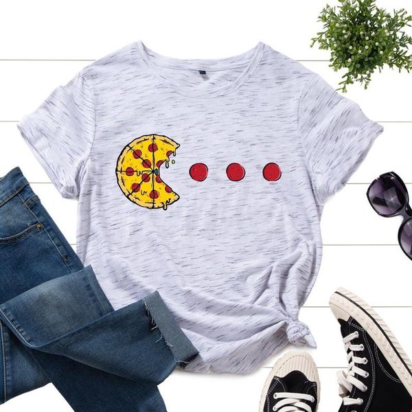 women's t-shirt women casual summer short sleeve pizza print female graphic daily regular streetwear ladies fashion loose o-neck tee to, White
women's t-shirt women casual summer short sleeve pizza print female graphic daily regular streetwear ladies fashion loose o-neck tee to, White