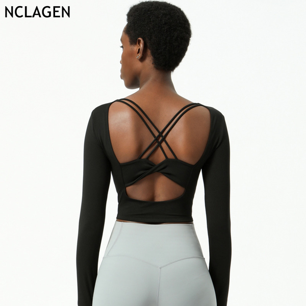 yoga outfits nclagen women long sleeve sports shirts exercise open back crop cross gym workout running fitness pullover, White;red
yoga outfits nclagen women long sleeve sports shirts exercise open back crop cross gym workout running fitness pullover, White;red