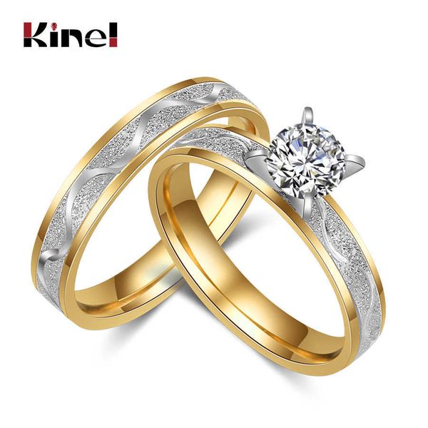 kinel simple stainless steel wedding ring for women men never fade gold color female male classic engagement alliance ring sets p0818, Silver
kinel simple stainless steel wedding ring for women men never fade gold color female male classic engagement alliance ring sets p0818, Silver