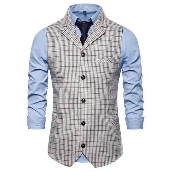 men's vests suit vest british plaid single-breasted lapel slim fashion urban handsome business gentleman high-end, Black;white
men's vests suit vest british plaid single-breasted lapel slim fashion urban handsome business gentleman high-end, Black;white
