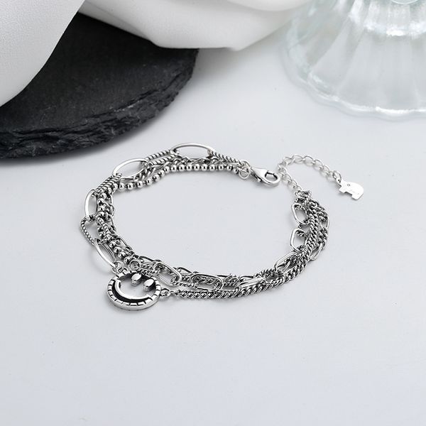 chaosheng s925 sterling silver creative geometric splicing multi-layer smiling face bracelet style hip hop punk personalized hand ornament, Golden;silver
chaosheng s925 sterling silver creative geometric splicing multi-layer smiling face bracelet style hip hop punk personalized hand ornament, Golden;silver