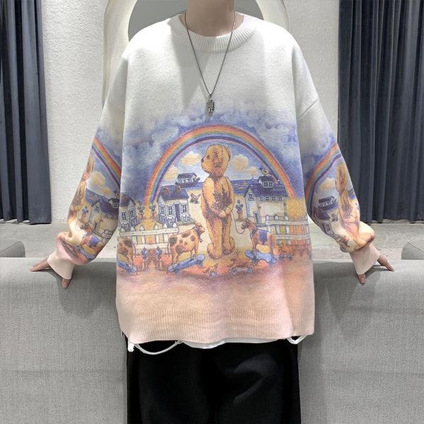 men's sweaters 2021 knitted jumper winter streetwear mens hip hop harajuku pullover knitwear fashion knit outwear male, White;black
men's sweaters 2021 knitted jumper winter streetwear mens hip hop harajuku pullover knitwear fashion knit outwear male, White;black