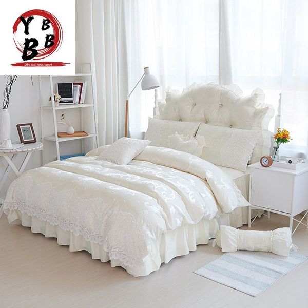 bedding sets cotton jacquard lace princess bed set luxury wedding king bedlinen skirt white duvet cover 4pc bedclothes
bedding sets cotton jacquard lace princess bed set luxury wedding king bedlinen skirt white duvet cover 4pc bedclothes