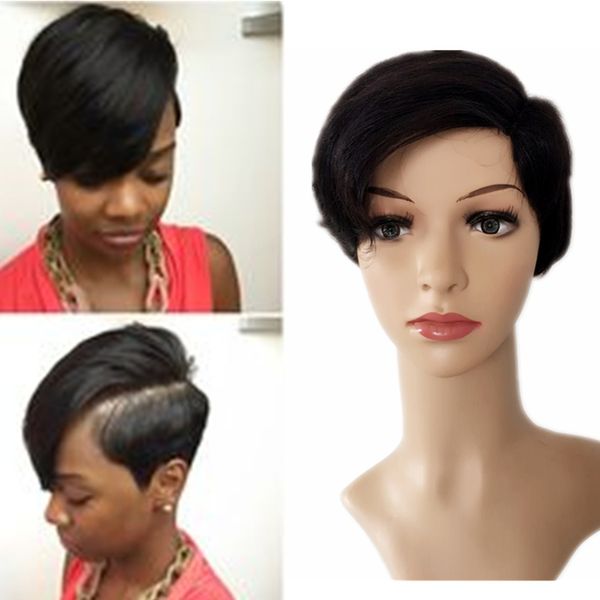 human hair naturl straight side part wig short bob pixie cut brazilian remy none lace front wigs for women, Black;brown
human hair naturl straight side part wig short bob pixie cut brazilian remy none lace front wigs for women, Black;brown
