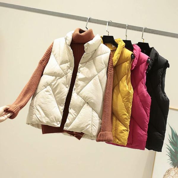 women's vests 2021 women spring autumn winter down cotton vest short loose sleeveless waistcoat fashion jacket s-2xl, Black;white
women's vests 2021 women spring autumn winter down cotton vest short loose sleeveless waistcoat fashion jacket s-2xl, Black;white