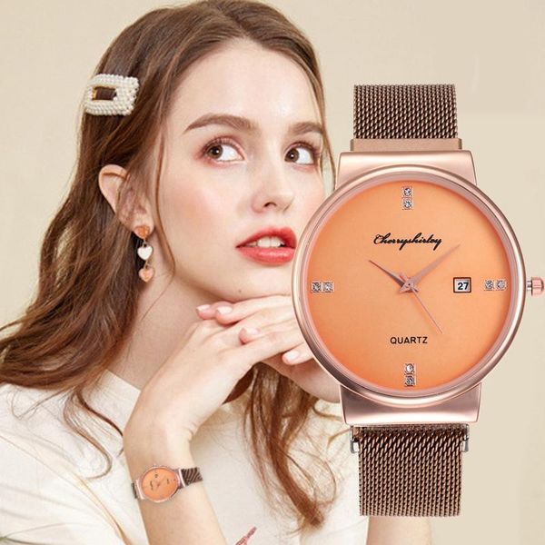 wristwatches fashion women watch calendar simple rhinestone dial jewelry quartz wristwatch charm female mesh strap clock relogio feminino, Slivery;brown
wristwatches fashion women watch calendar simple rhinestone dial jewelry quartz wristwatch charm female mesh strap clock relogio feminino, Slivery;brown