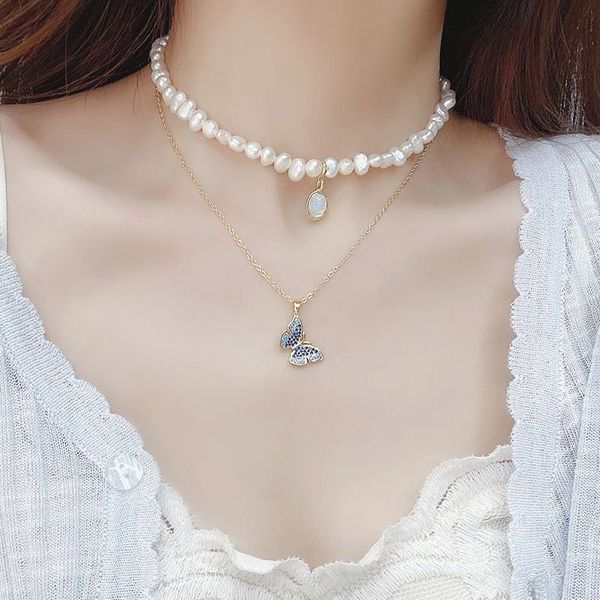chains romantic cute imitation pearl short necklace choker women temperament micro inlaid zircon blue butterfly necklaces charm jewelry, Silver
chains romantic cute imitation pearl short necklace choker women temperament micro inlaid zircon blue butterfly necklaces charm jewelry, Silver