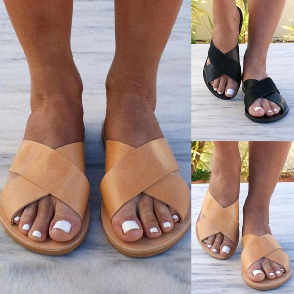 slippers women shoes open toe comfortable walk woman summer slip on leather sandals flip flops flats slides 43, Black
slippers women shoes open toe comfortable walk woman summer slip on leather sandals flip flops flats slides 43, Black