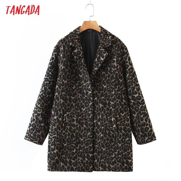 women's wool & blends tangada women 2021 winter leopard thick woolen coats with button loose long sleeves pocket ladies elegant overcoa, Black
women's wool & blends tangada women 2021 winter leopard thick woolen coats with button loose long sleeves pocket ladies elegant overcoa, Black