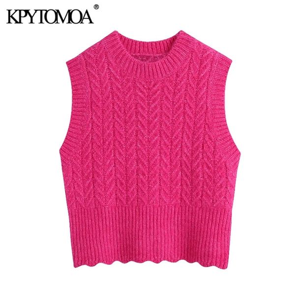 women fashion cropped cable-knit vest sweater vintage o neck sleeveless female waistcoat chic 210420, Black;white
women fashion cropped cable-knit vest sweater vintage o neck sleeveless female waistcoat chic 210420, Black;white
