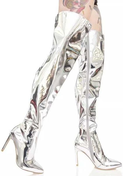 lady sheepskin patent leather 10cm stiletto high heels knight boots pleated over-the-knee zipper women thigh-high long booties pillage toe w, Black
lady sheepskin patent leather 10cm stiletto high heels knight boots pleated over-the-knee zipper women thigh-high long booties pillage toe w, Black
