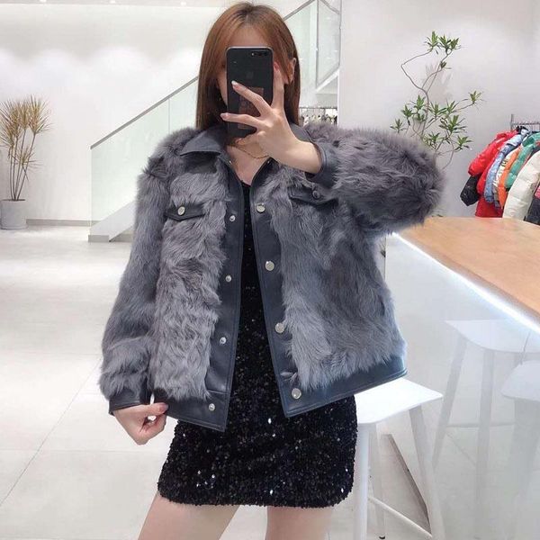 women's fur & faux winter coat women fashion short casual style turn-down collar female clothes natural real sheep wool + fn0067, Black
women's fur & faux winter coat women fashion short casual style turn-down collar female clothes natural real sheep wool + fn0067, Black