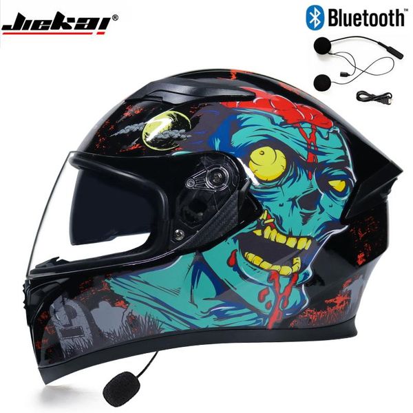motorcycle helmets jiekai helmet, man with bluetooth face, resistant cross-country helmet