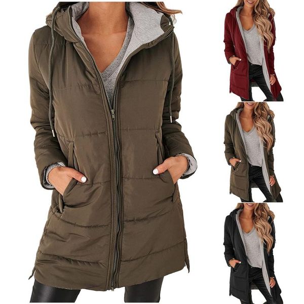 women's jackets women fashion drawstring hoodie coat solid color long pocket winter warm inside fleece slim zipper hooded jacket, Black;brown
women's jackets women fashion drawstring hoodie coat solid color long pocket winter warm inside fleece slim zipper hooded jacket, Black;brown