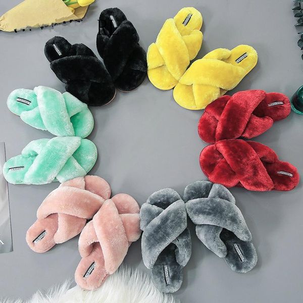 women slippers indoor shoes winter soft home plush warm non-slip fur flat casual female slides, Black
women slippers indoor shoes winter soft home plush warm non-slip fur flat casual female slides, Black