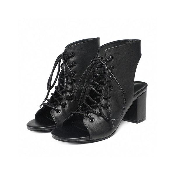 sandals summer peep toe lace up high heels women fashion thick heel party banquet dress shoes water drill real leather, Black
sandals summer peep toe lace up high heels women fashion thick heel party banquet dress shoes water drill real leather, Black