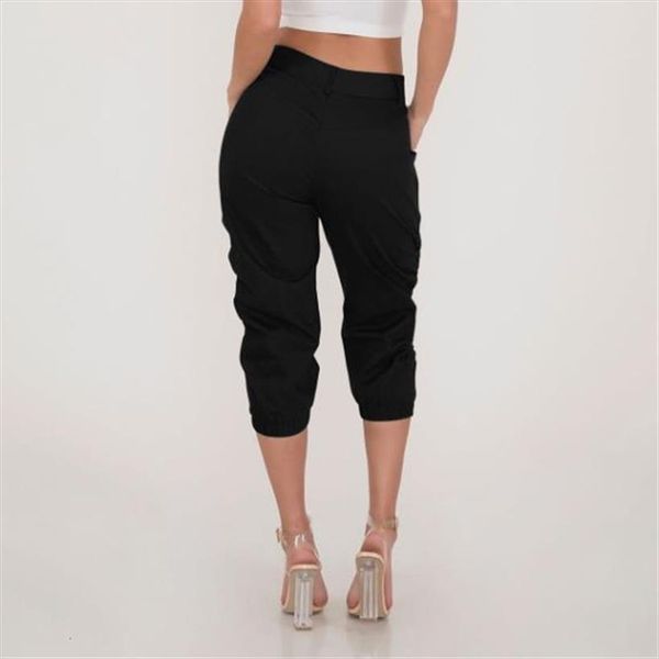 high waist harem spring summer womens pant fashion calf length office lady black trousers belt, Black;white
high waist harem spring summer womens pant fashion calf length office lady black trousers belt, Black;white